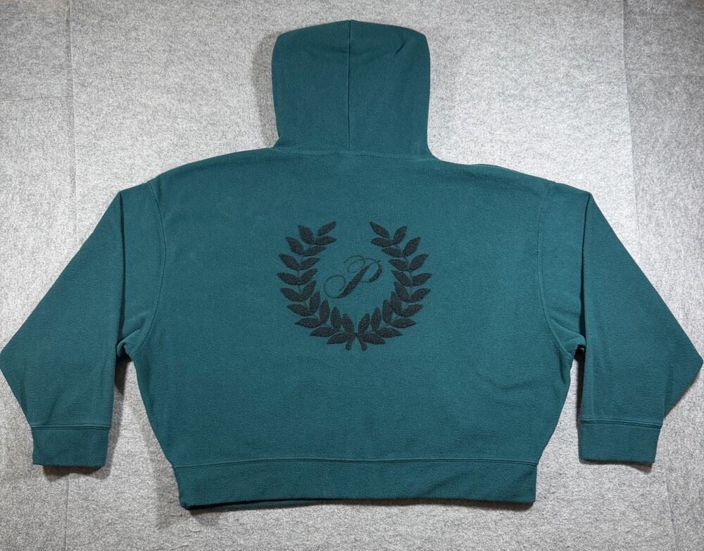 PINK Victoria's Secret Hoodie Womens XL Teal Cropped Boxy Fleece Lounge Soft